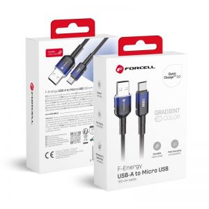 FORCELL F-ENERGY C351 kabl USB A na Micro USB QC3.0 2,4A 18W gradijent 1 m crni