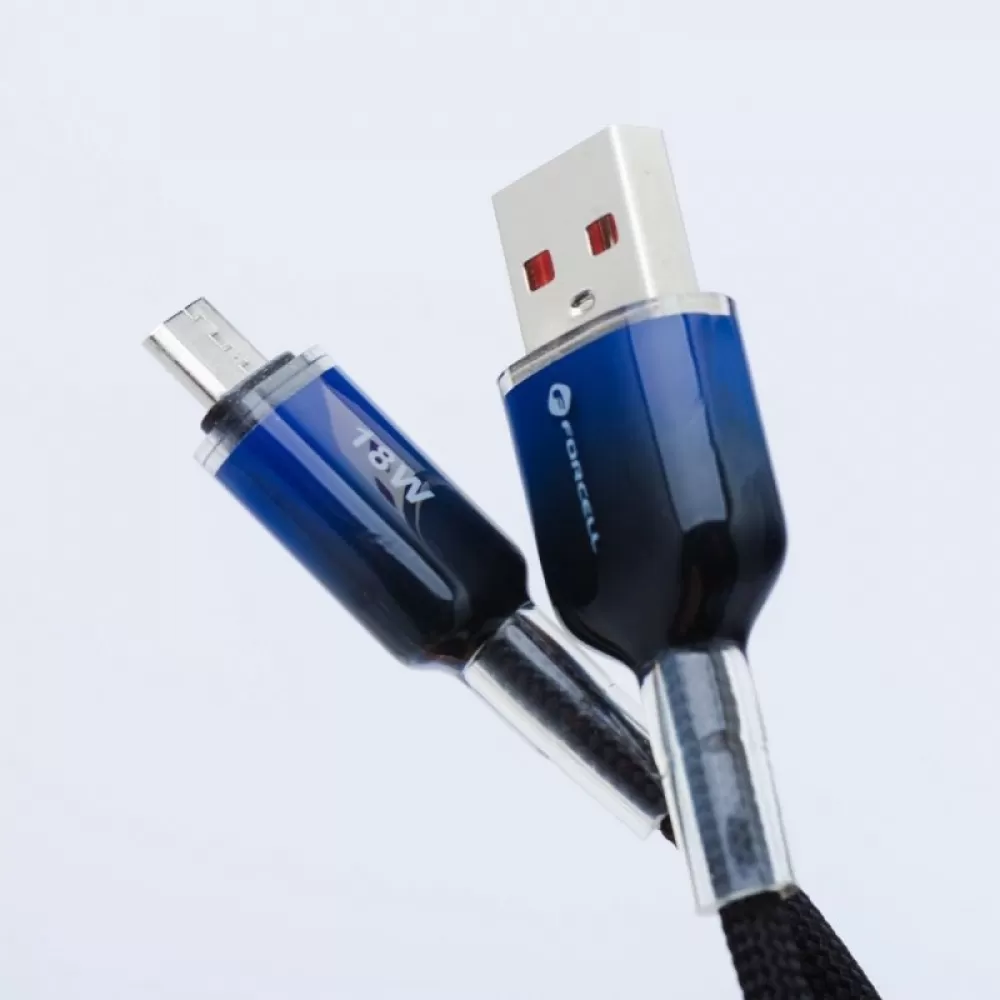FORCELL F-ENERGY C351 kabl USB A na Micro USB QC3.0 2,4A 18W gradijent 1 m crni