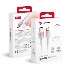 FORCELL F-ENERGY C351 kabl USB A na Micro USB QC3.0 2,4A 18W gradijent 1 m beli