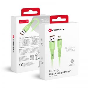FORCELL F-ENERGY C343 kabl USB A na Lightning 2,4 A 12W silikon 1 m zeleni