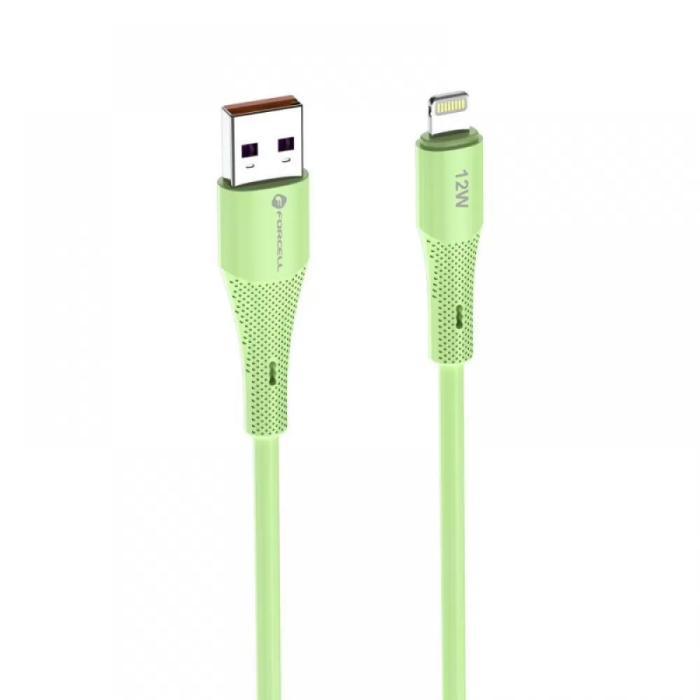 FORCELL F-ENERGY C343 kabl USB A na Lightning 2,4 A 12W silikon 1 m zeleni
