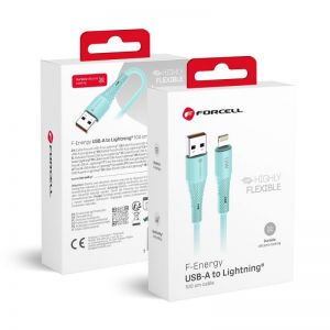 FORCELL F-ENERGY C343 kabl USB A na Lightning 2,4 A 12W silikon 1 m plavi