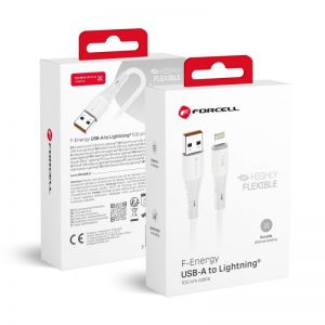 FORCELL F-ENERGY C343 kabl USB A na Lightning 2,4 A 12W silikon 1 m beli