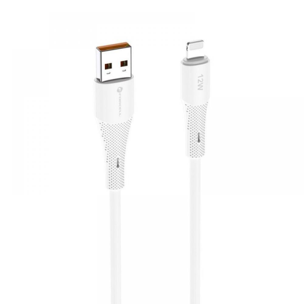 FORCELL F-ENERGY C343 kabl USB A na Lightning 2,4 A 12W silikon 1 m beli
