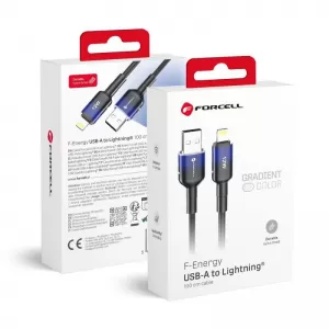 FORCELL F-ENERGY C353 kabl USB A na Lightning 2,4 A 12W gradijent 1 m crni