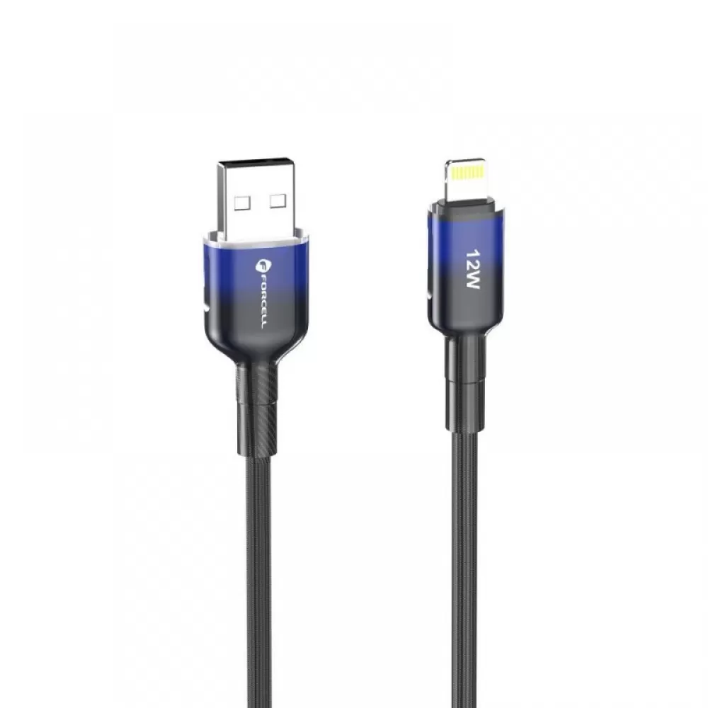 FORCELL F-ENERGY C353 kabl USB A na Lightning 2,4 A 12W gradijent 1 m crni