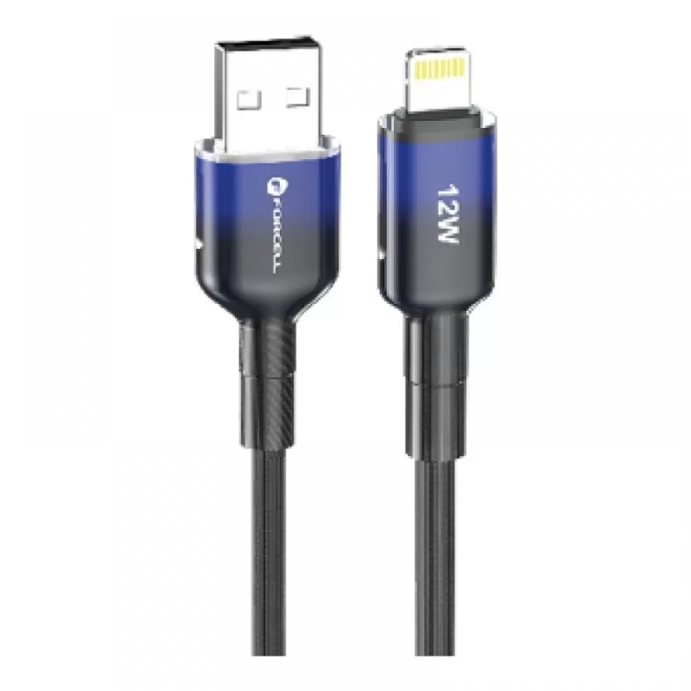 FORCELL F-ENERGY C353 kabl USB A na Lightning 2,4 A 12W gradijent 1 m crni