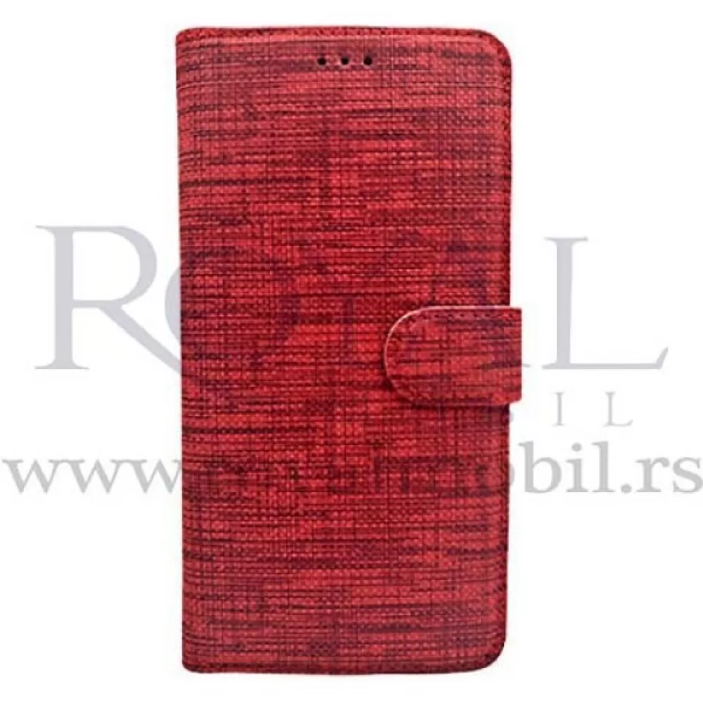 Futrola TEXTILE FLIP za Xiaomi Redmi 9 crvena