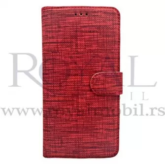 Futrola TEXTILE FLIP za Xiaomi Redmi 9 crvena