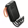Powerbank Hoco 10000 mAh sa ugradenim kablovima USB A + USB C+ Lightning + Micro USB i dvojnim svetlom J151 crni
