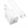 HOCO kucni punjac Type C + kabl Type C na Lightning QC PD 20W N40 beli