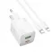 HOCO punjac USB A + Type C + kabl Type C na Lightning PD QC 3A 20W N41 beli