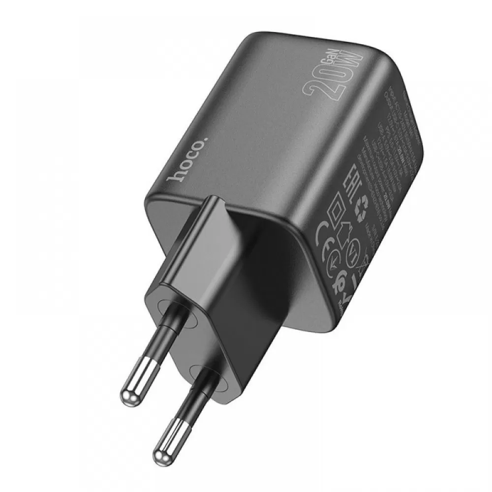 HOCO punjac USB A + Type C PD QC 3A 20W N41 crni