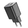 HOCO punjac USB A + Type C PD QC 3A 20W N41 crni