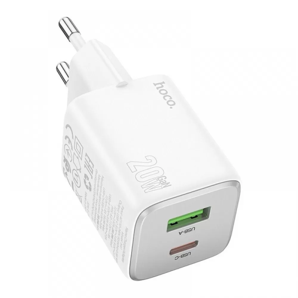 HOCO punjac USB A + Type C PD QC 3A 20W N41 beli