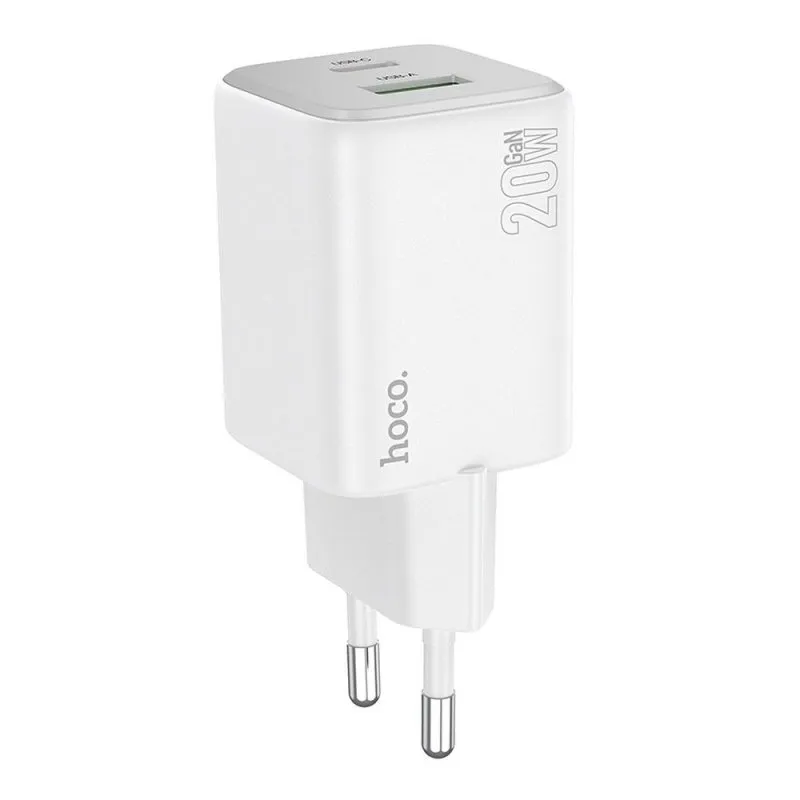 HOCO punjac USB A + Type C PD QC 3A 20W N41 beli