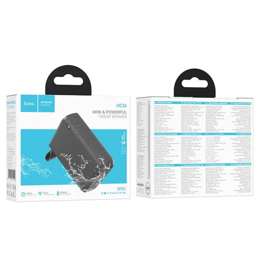 Zvucnik bluetooth Hoco 5W 1200 mAh HC34 sivi