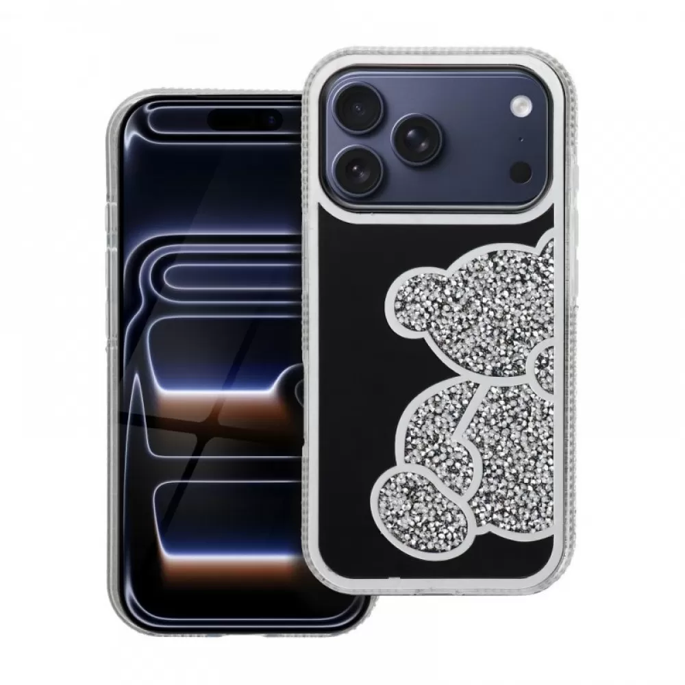 Futrola TEDDY BEAR za iPhone 17 Pro srebrna