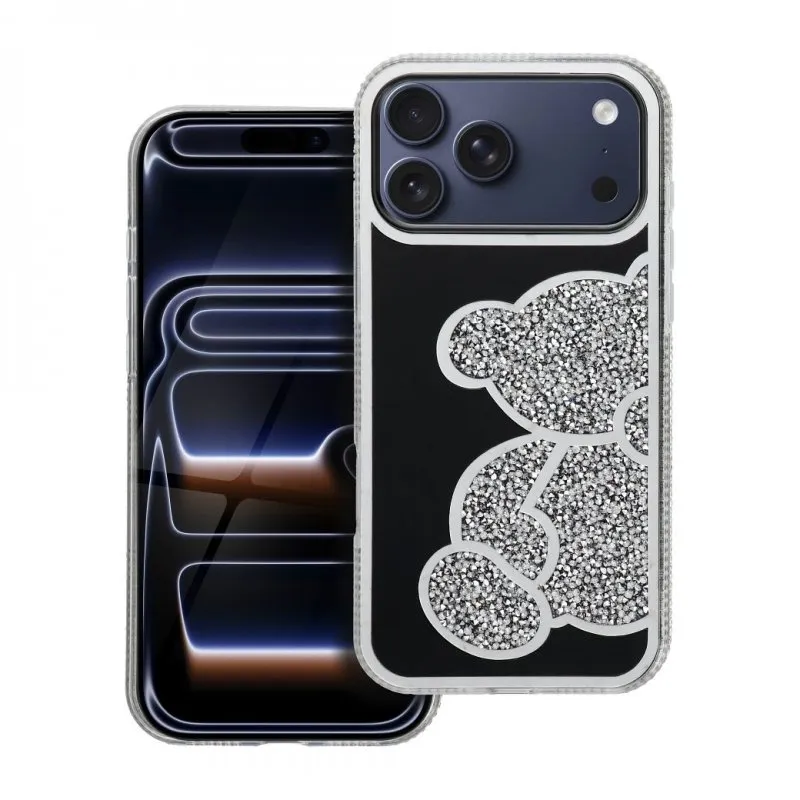 Futrola TEDDY BEAR za iPhone 17 Pro Max / iPhone 18 Pro Max srebrna
