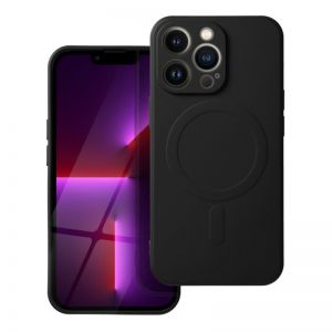 SILIKON MAG COVER (velika rupa) futrola kompatibilna sa MagSafe za iPhone 17 Pro Max crna