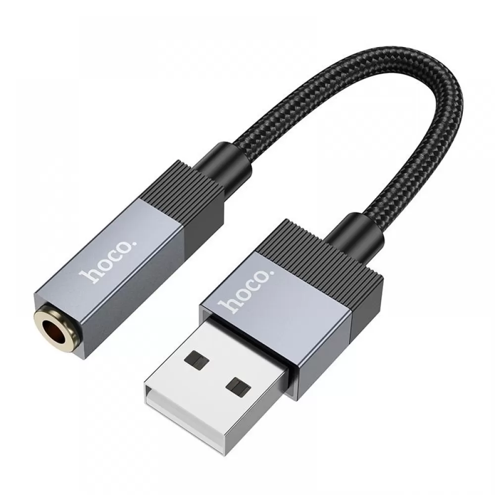 Adapter AUX USB A (muski) na Jack 3,5 mm (zenski) Hoco UPA32D crni