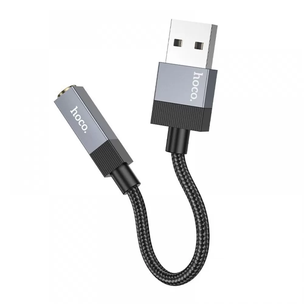 Adapter AUX USB A (muski) na Jack 3,5 mm (zenski) Hoco UPA32D crni