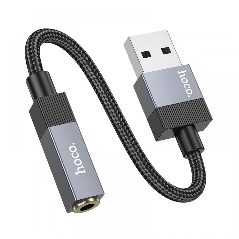 Adapter AUX USB A (muski) na Jack 3,5 mm (zenski) Hoco UPA32D crni