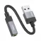 Adapter AUX USB A (muski) na Jack 3,5 mm (zenski) Hoco UPA32D crni