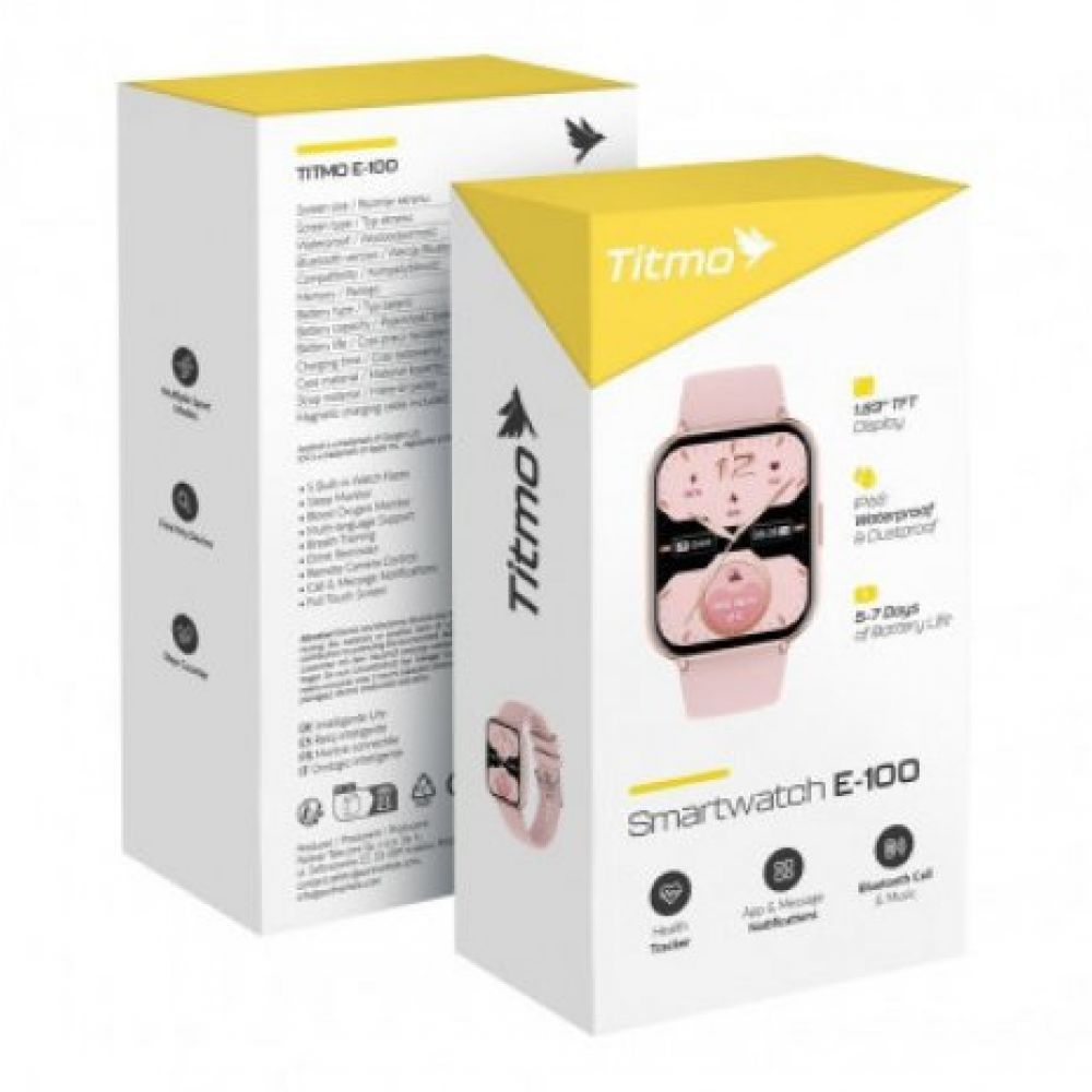 Pametni sat TITMO E-100 (TFT, bluetooth pozivi) roze