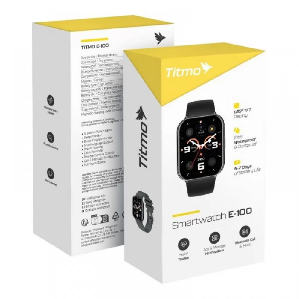 Pametni sat TITMO E-100 (TFT, bluetooth pozivi) crni