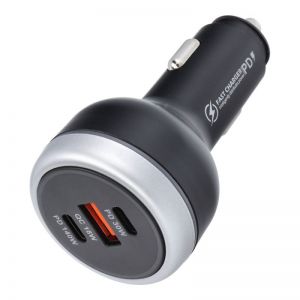 Auto punjac USB A + 2 x Type C PD QC3.0 3A 191W CC69-2C1A crni