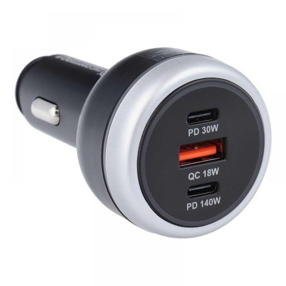 Auto punjac USB A + 2 x Type C PD QC3.0 3A 191W CC69-2C1A crni