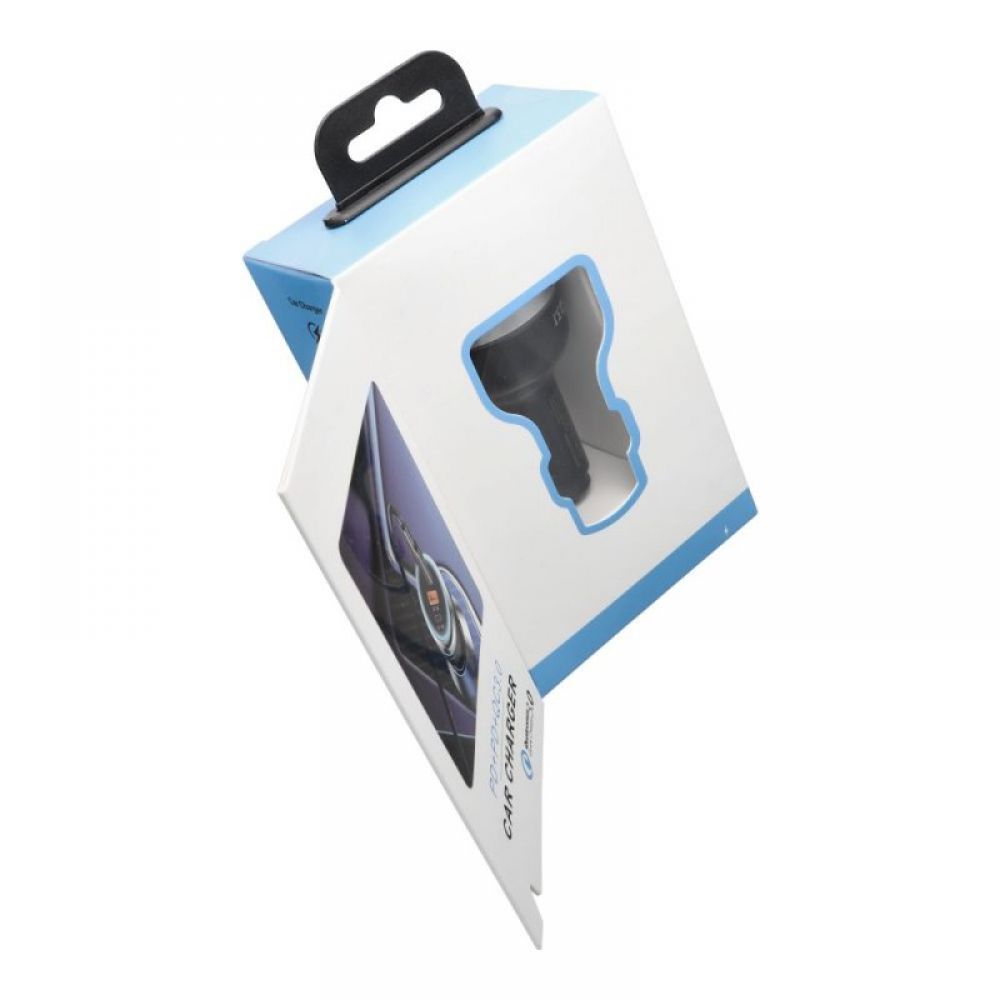 Auto punjac USB A + 2 x Type C PD QC3.0 3A 191W CC69-2C1A crni