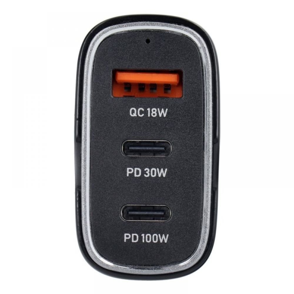 Auto punjac USB A + 2 x Type C PD QC3.0 3A 138W CC53-2C1A crni