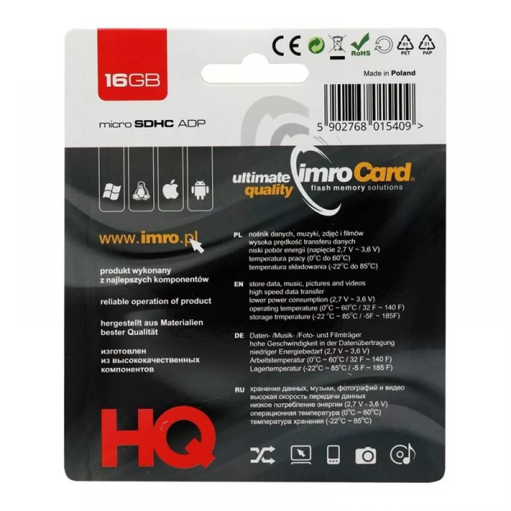 IMRO memorijska kartica microSD 16GB sa SD adapterom