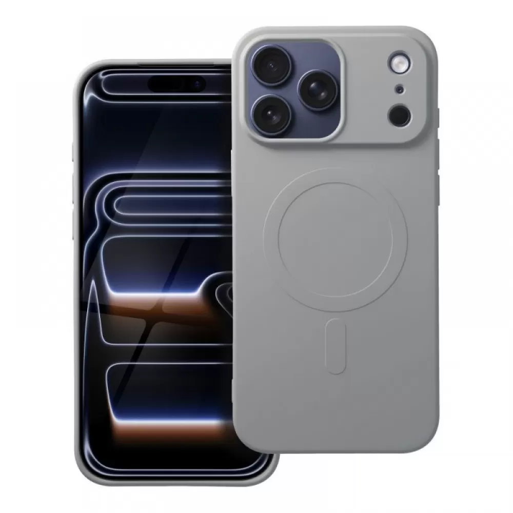 Futrola SILIKON MAG COVER (velika rupa) kompatibilna sa MagSafe za IPHONE 17 Pro Max titanijum