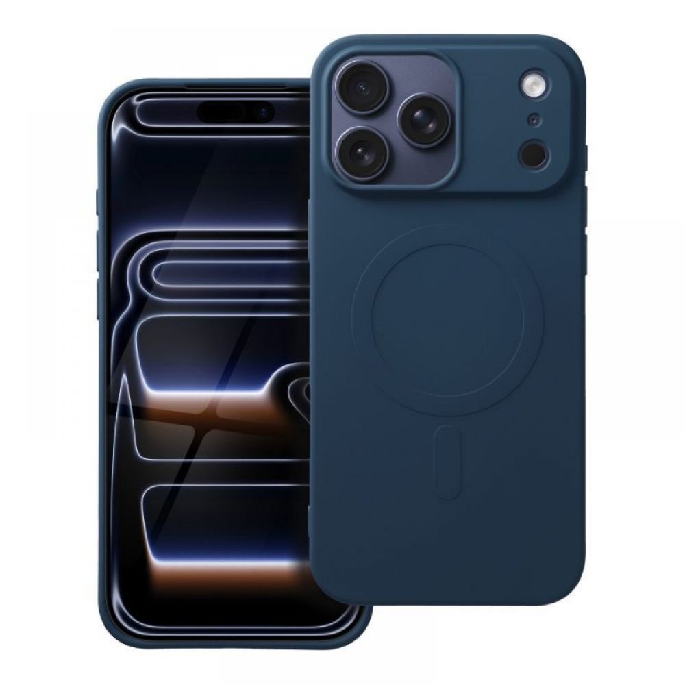 Futrola SILIKON MAG COVER (velika rupa) kompatibilna sa MagSafe za IPHONE 17 Pro Max plava