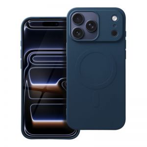 Futrola SILIKON MAG COVER (velika rupa) kompatibilna sa MagSafe za IPHONE 17 Pro Max plava