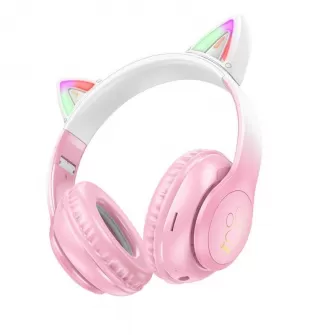 HOCO bezicne bluetooth slusalice W42 Cat Ear roze