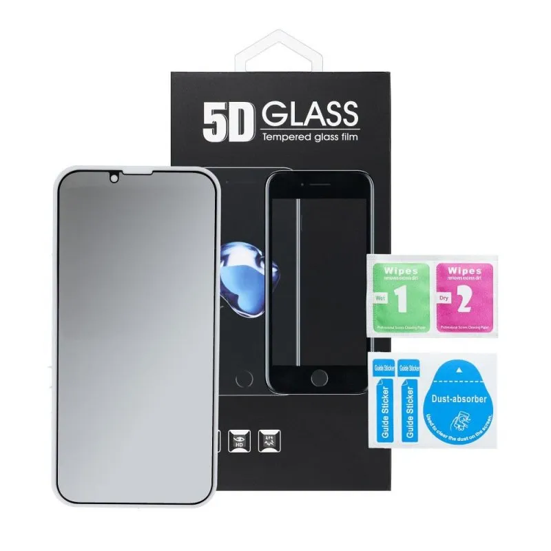 Zastitno staklo 5D za iPhone 15 Pro Max (Privacy) crno