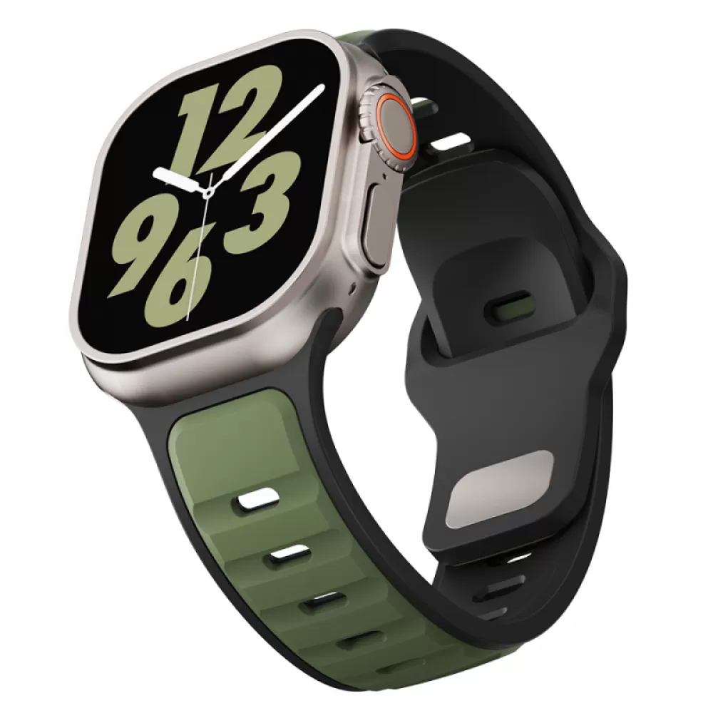 Narukvica za sat 42 / 44 / 45 / 46 / 49mm No1 maslinasto zelena-crna