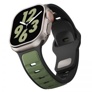 Narukvica za sat 42 / 44 / 45 / 46 / 49mm No1 maslinasto zelena-crna