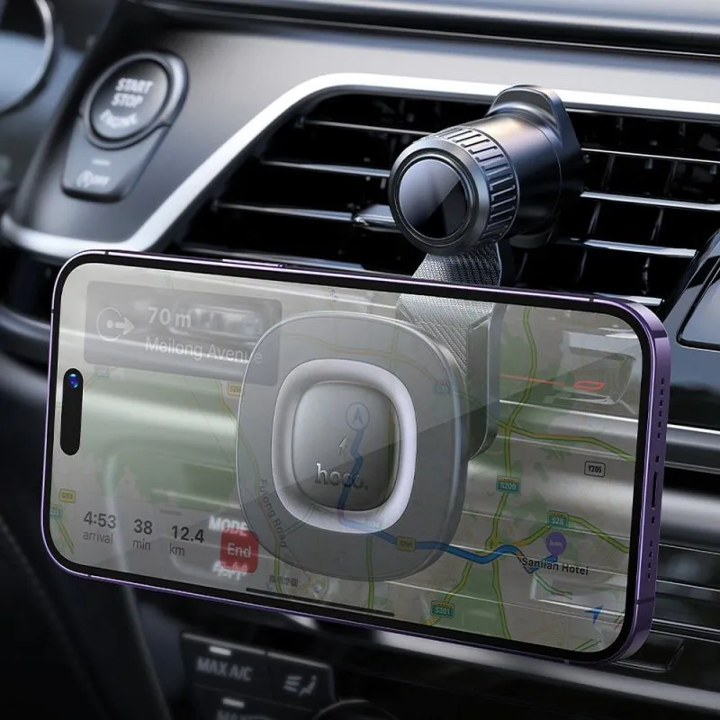 Indukcioni drzac telefona za auto Hoco 15W izlaz vazduha HW30 crni