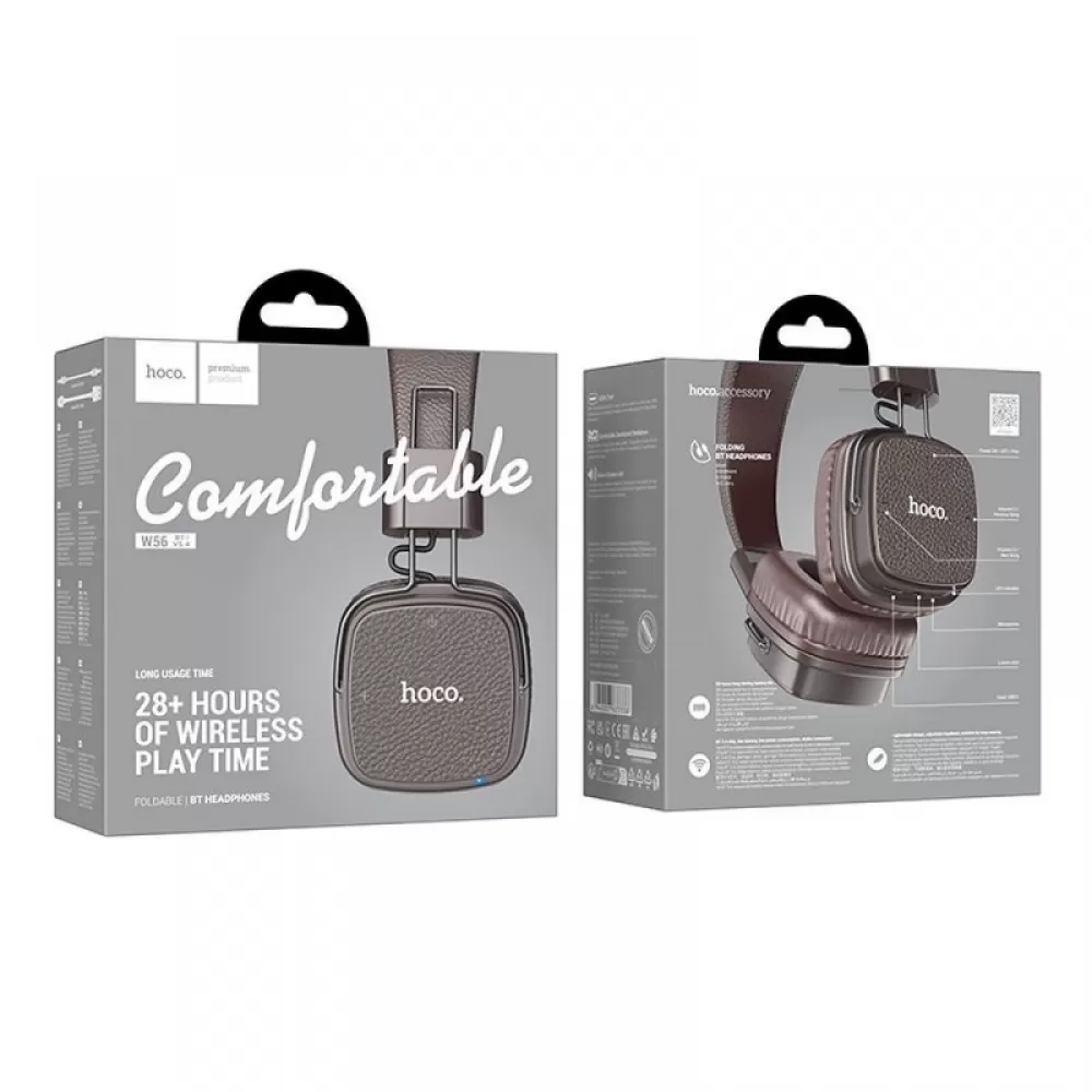 HOCO bezicne bluetooth slusalice W56 braon
