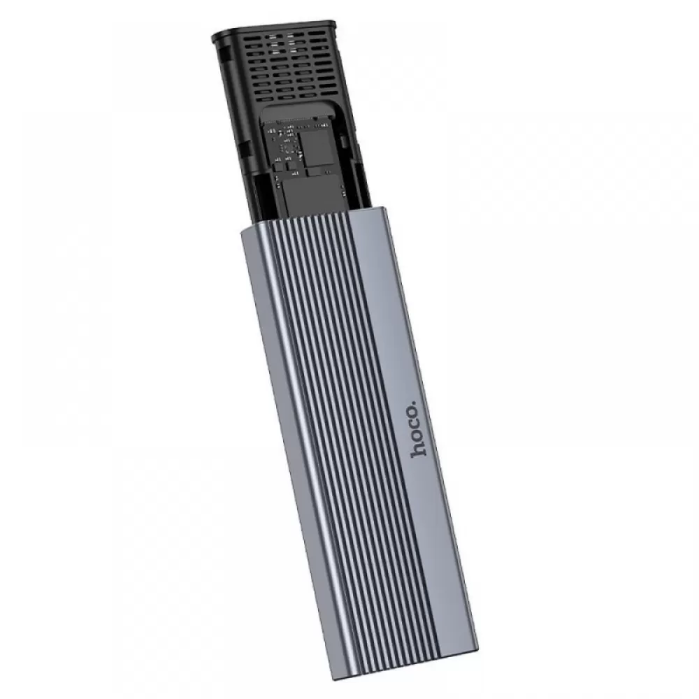 Kuciste Hoco za M.2 SATA SSD diskove M key B+M key do 4TB USB A USB3.2 / 6GBps HB47 metal-sivo