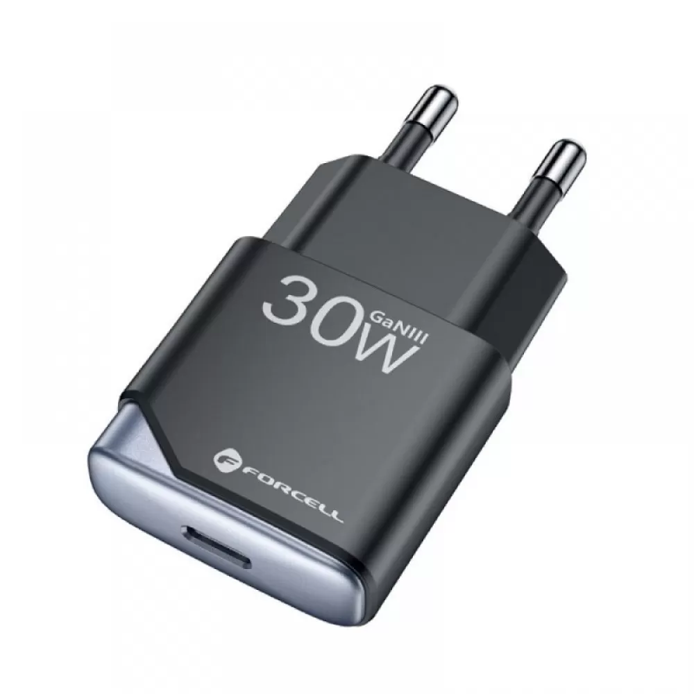 Punjac za telefon Forcell F-Energy Ultra Slim GaN III USB C PD QC4.0 3A 30W B130101-E crni