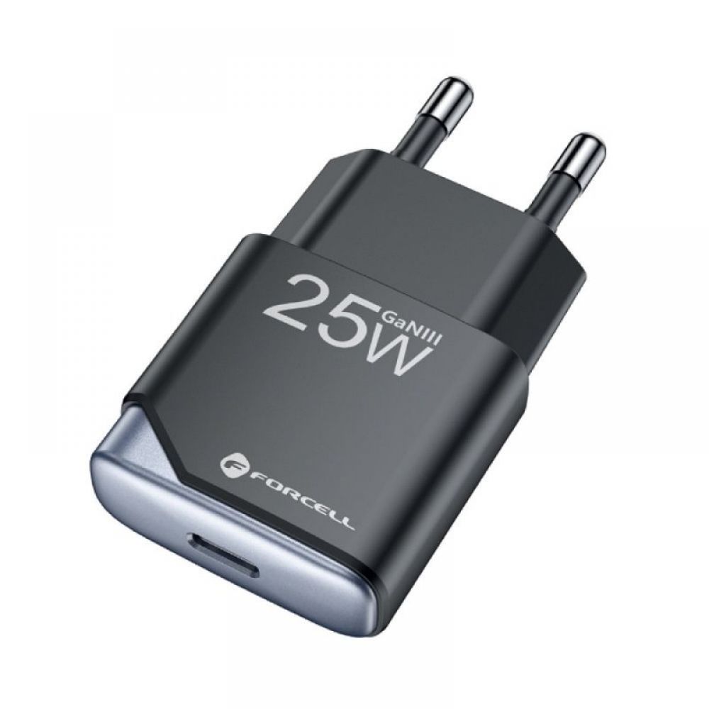 Kucni punjac Forcell F-Energy Ultra Slim GaN III USB C PD QC4.0 3A 25W B125101-E crni