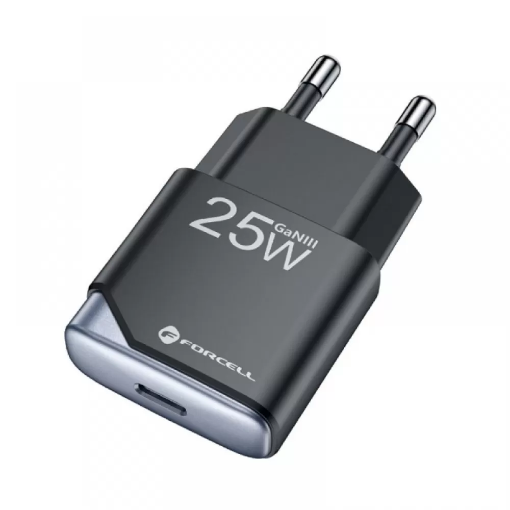 Punjac za telefon Forcell F-Energy Ultra Slim GaN III USB C PD QC4.0 3A 25W B125101-E crni