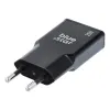 Punjac za telefon Blue Star Slim GaN 1x Type C + 1x USB A QC4.0 PD 3A 25W TFK-SC-25WAC crni