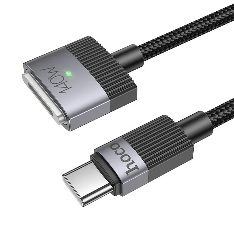 USB C na Mag3 kabl Hoco 5A 140W magnetni 1.8 m U141 crni